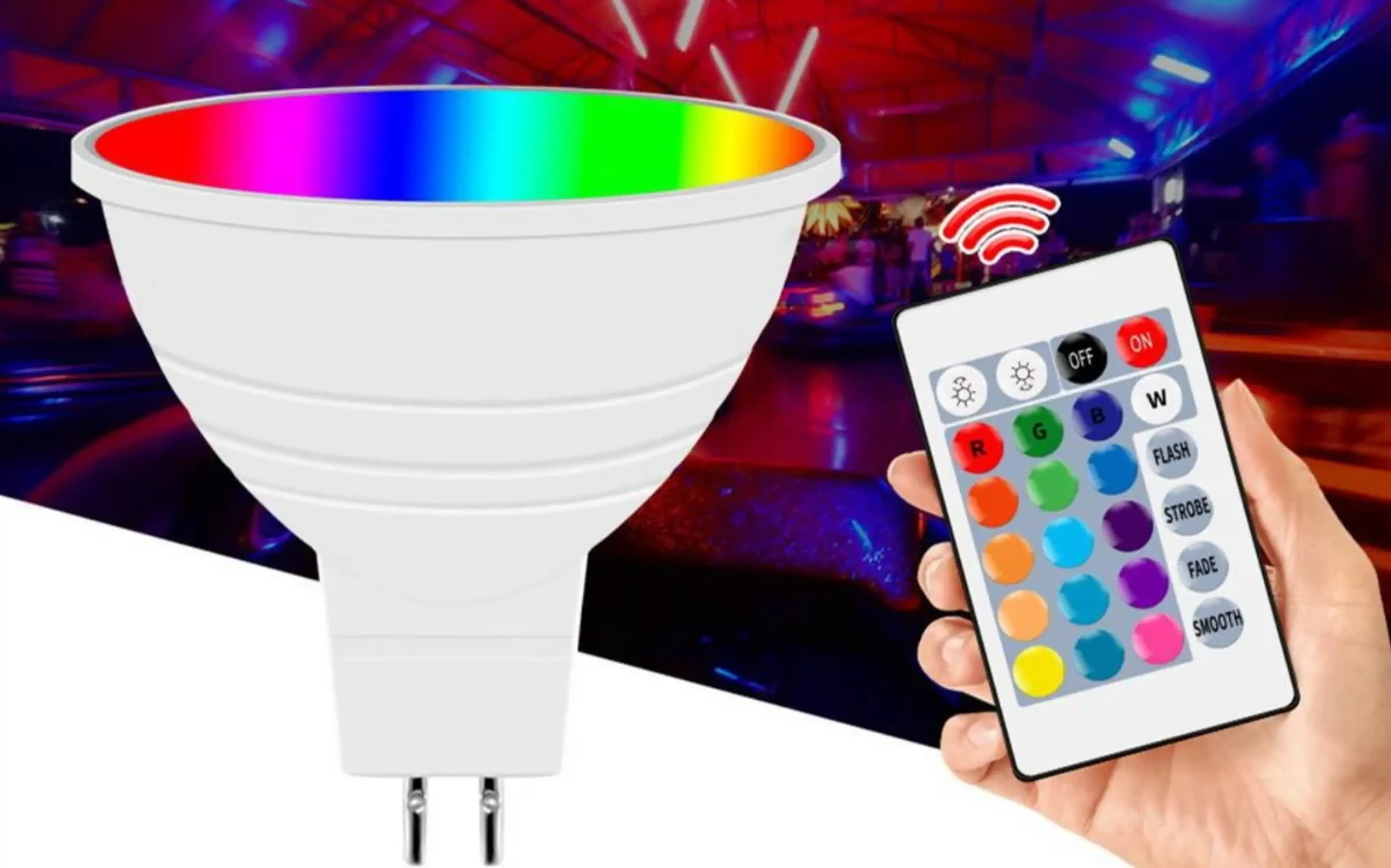 Lampu Halogen RGB Remote