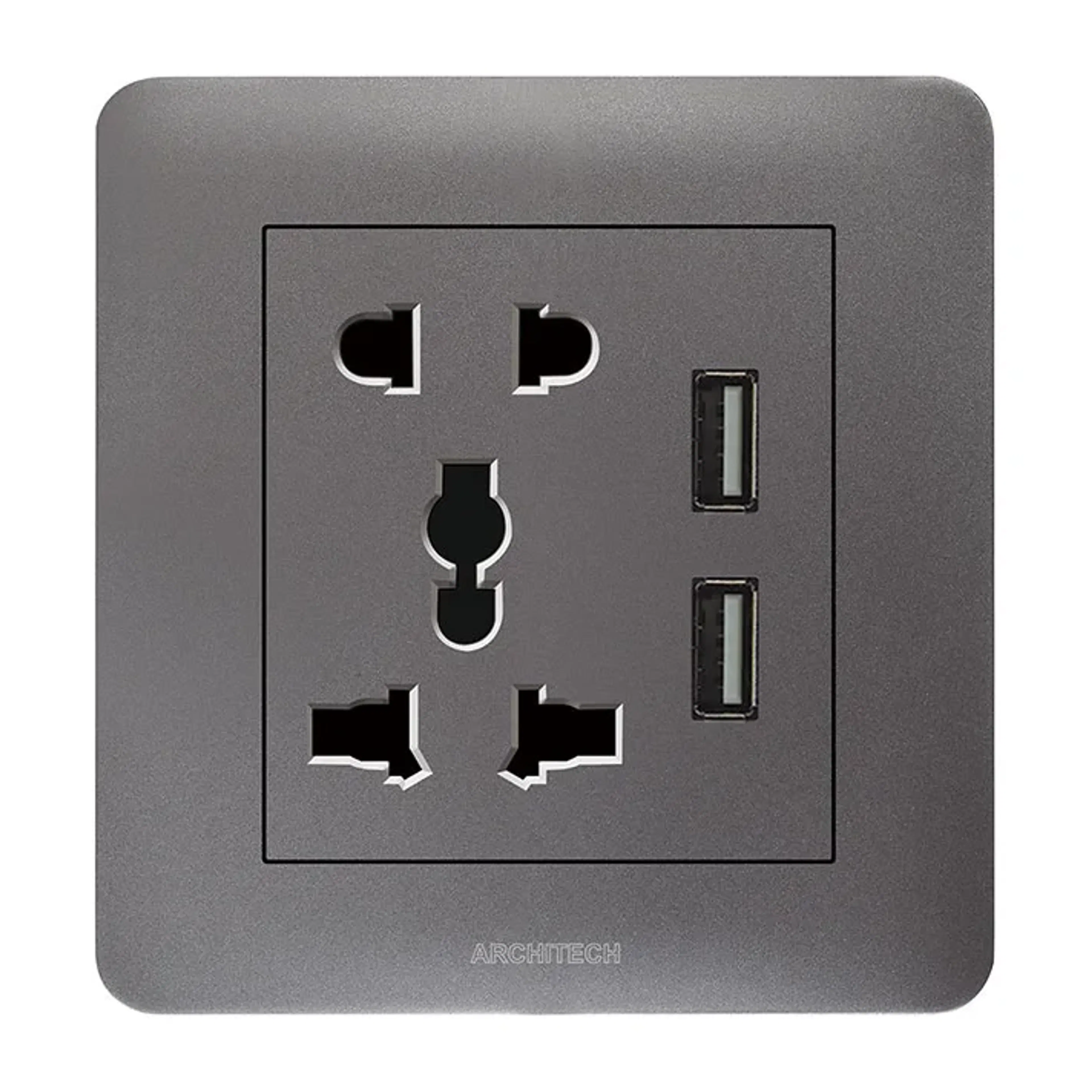 ARCHITECH A63 INFINITY Stop Kontak Universal + USB Charger 3.4A 2 Gang - Image 4