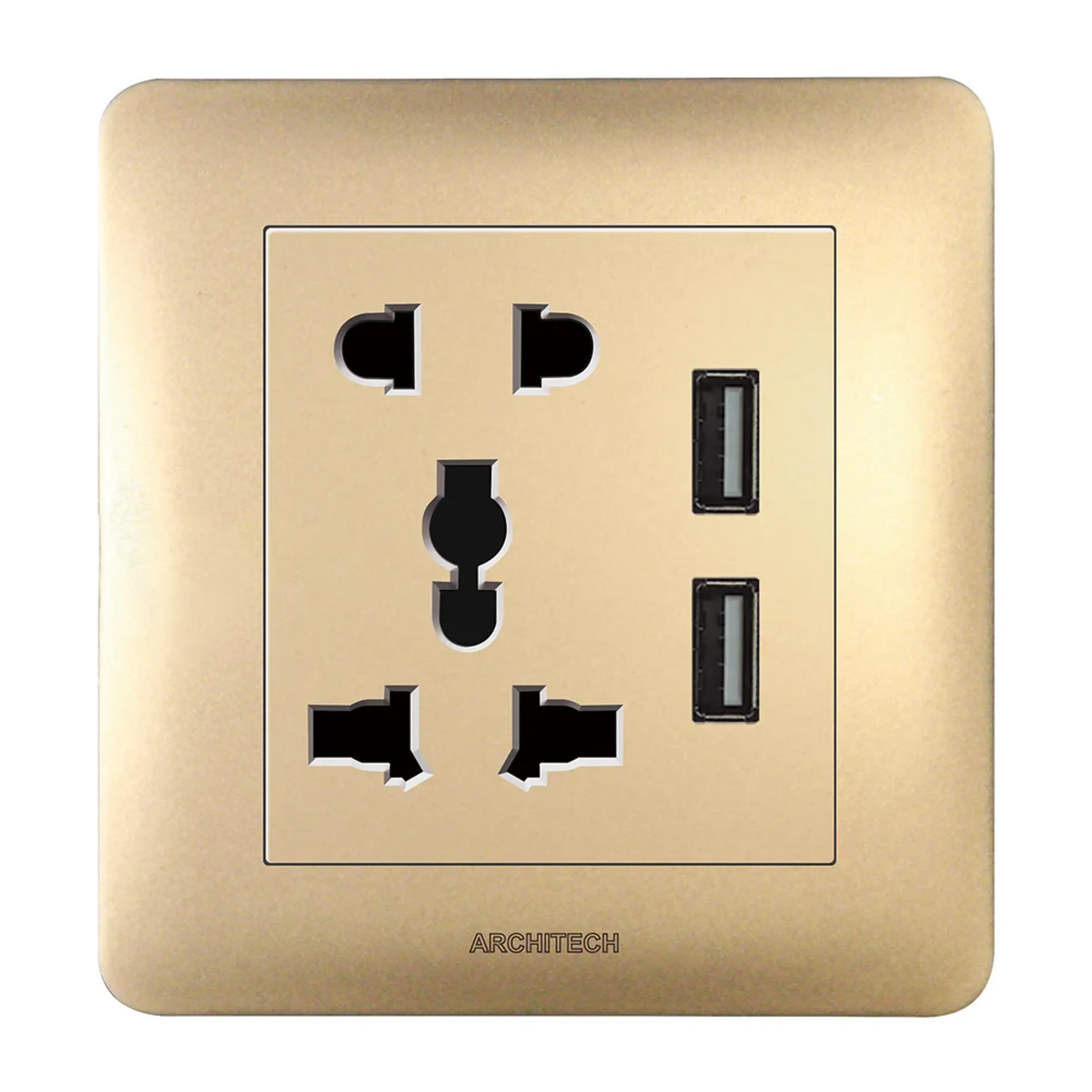 ARCHITECH A63 INFINITY Stop Kontak Universal + USB Charger 3.4A 2 Gang - Image 3