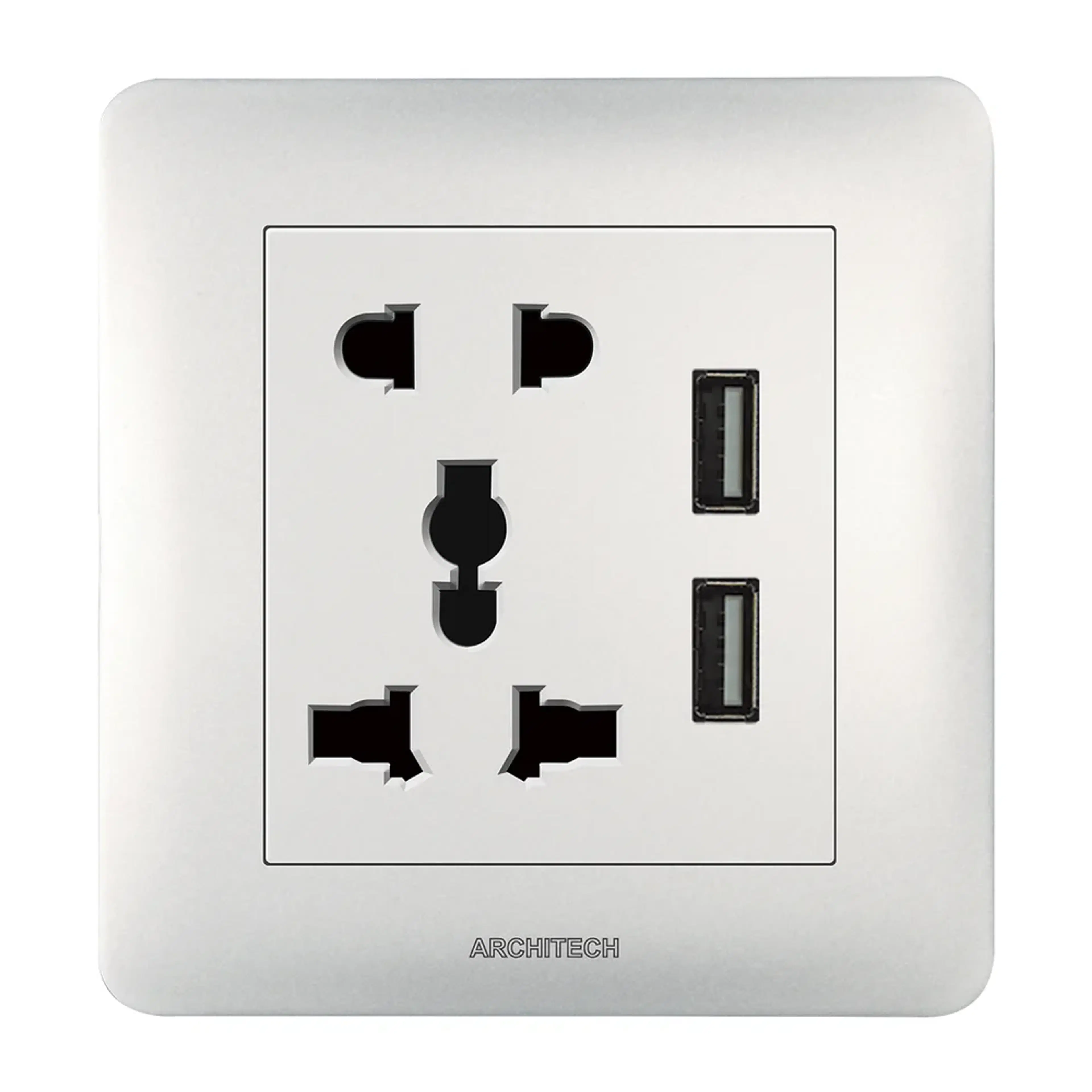 ARCHITECH A63 INFINITY Stop Kontak Universal + USB Charger 3.4A 2 Gang