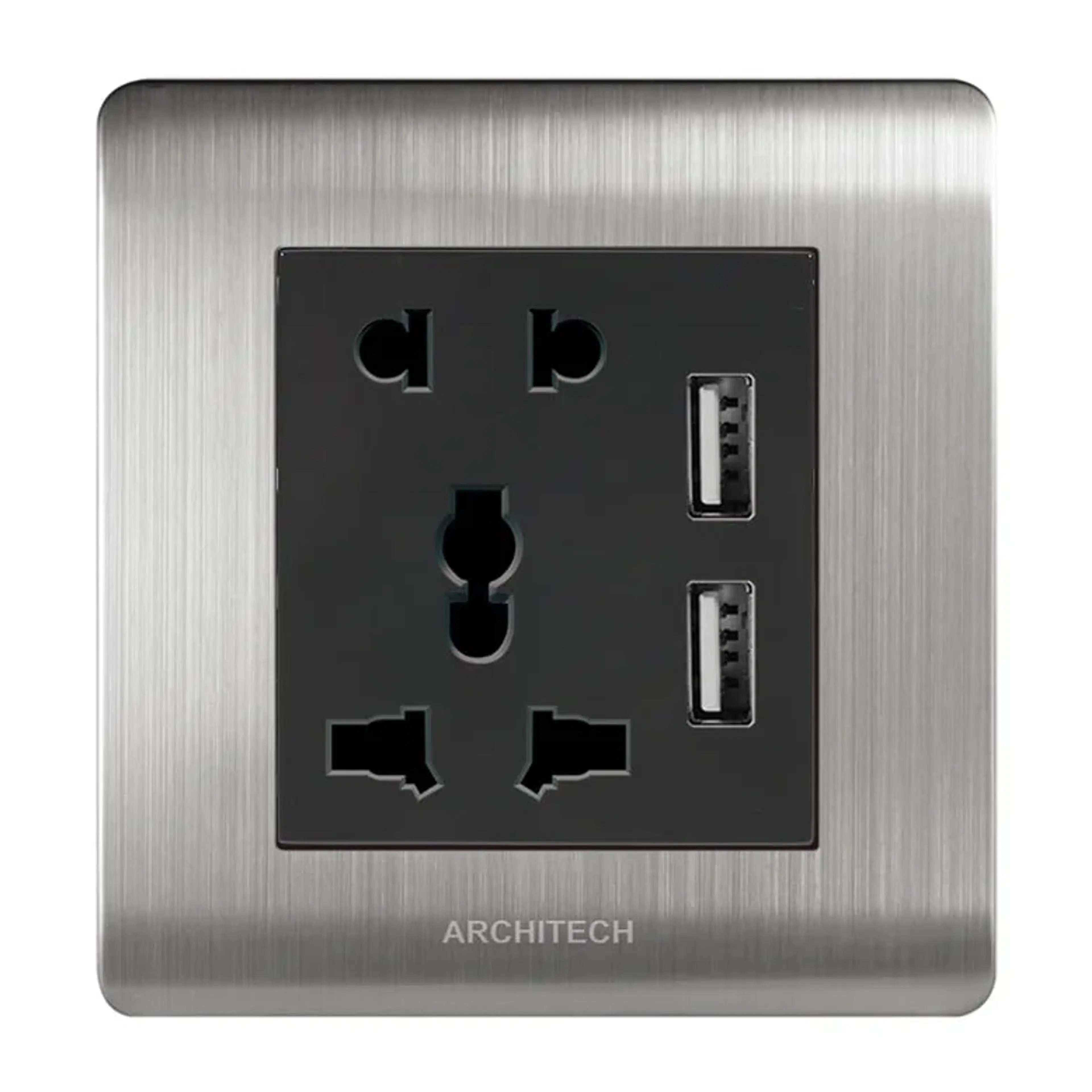 ARCHITECH B9 PLATINUM Stop Kontak Universal + USB Charger 3.4A 2 Gang