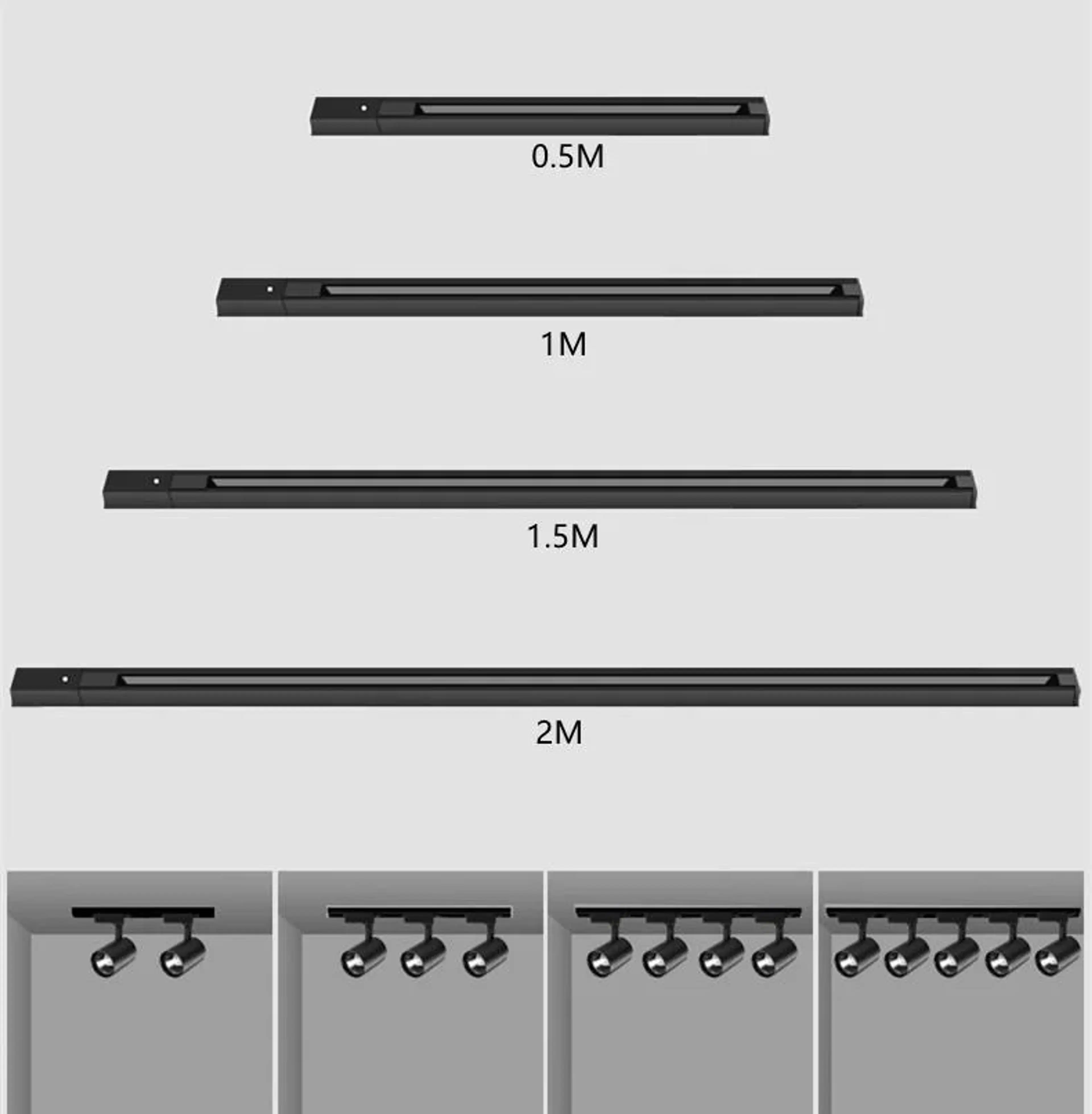 RELL Aluminium 1M 1.5M 2M Black & White  - Image 2