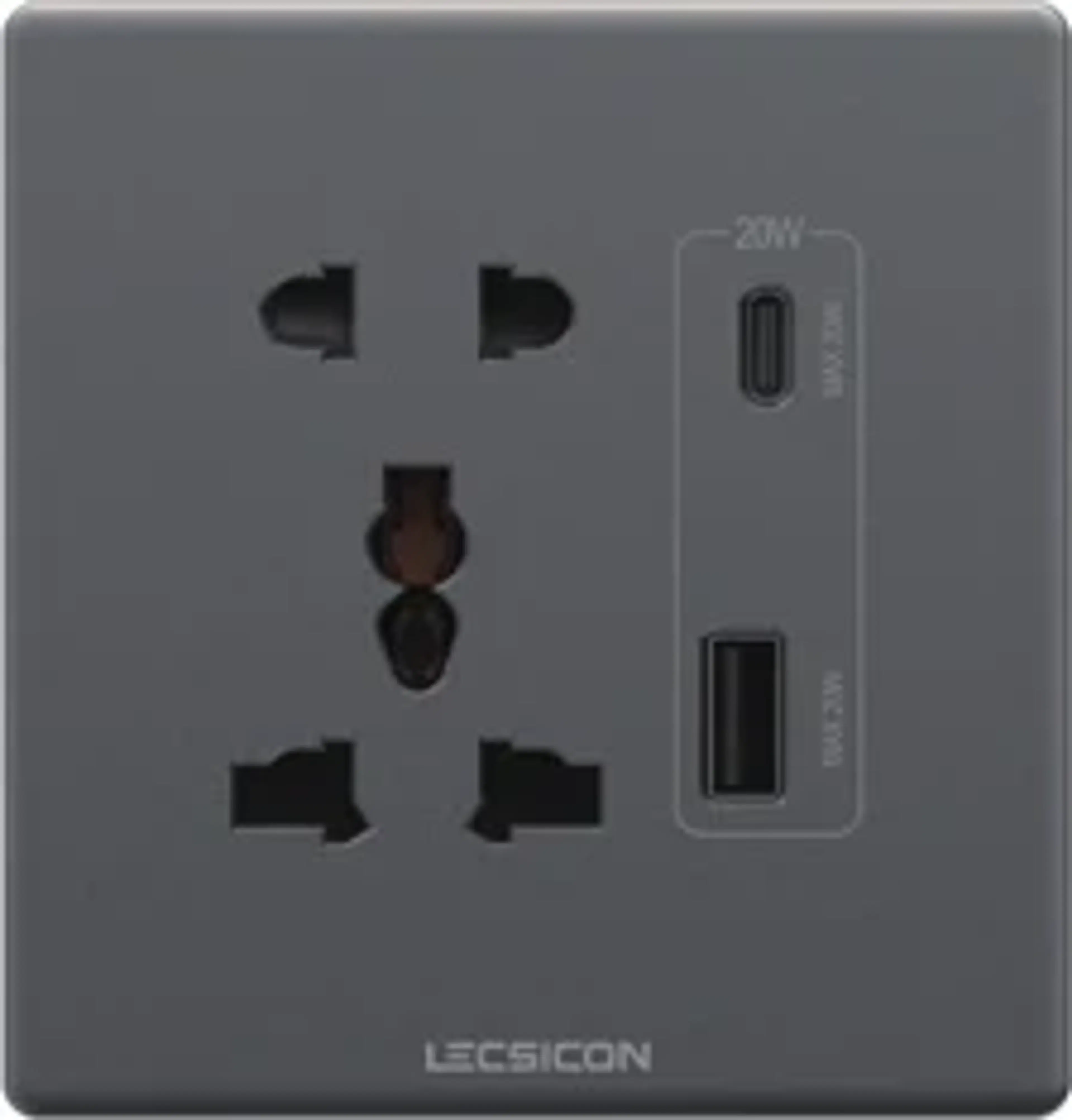 LECSICON Hexa Stop Kontak Universal + USB Charger A+C 20W - Image 5